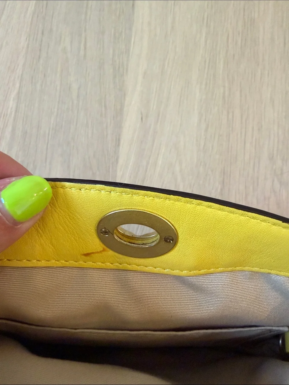Coach Yellow Leather Wristlet